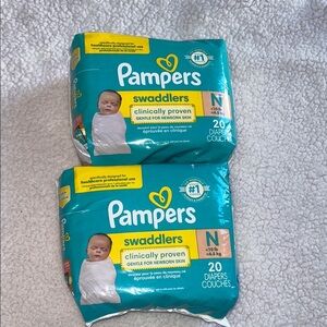 2 pkgs of pampers Baby Diapers Sz-N 20 pcs each